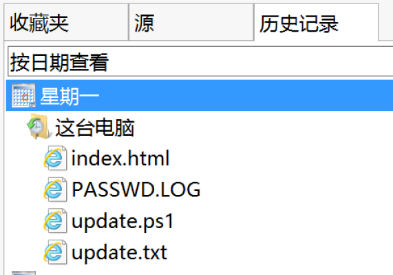 IE 历史记录中出现的可疑文件访问 IE 历史记录中出现的可疑文件访问